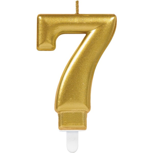 Verjaardag Kaars 7 jaar- Goud 7.5 cm Verjaardag Kaars 7 jaar- Goud 7.5 cm